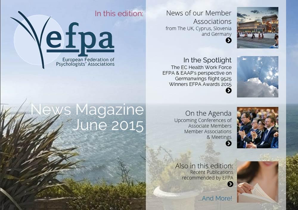 New! EFPA NewsMagazine June 2015